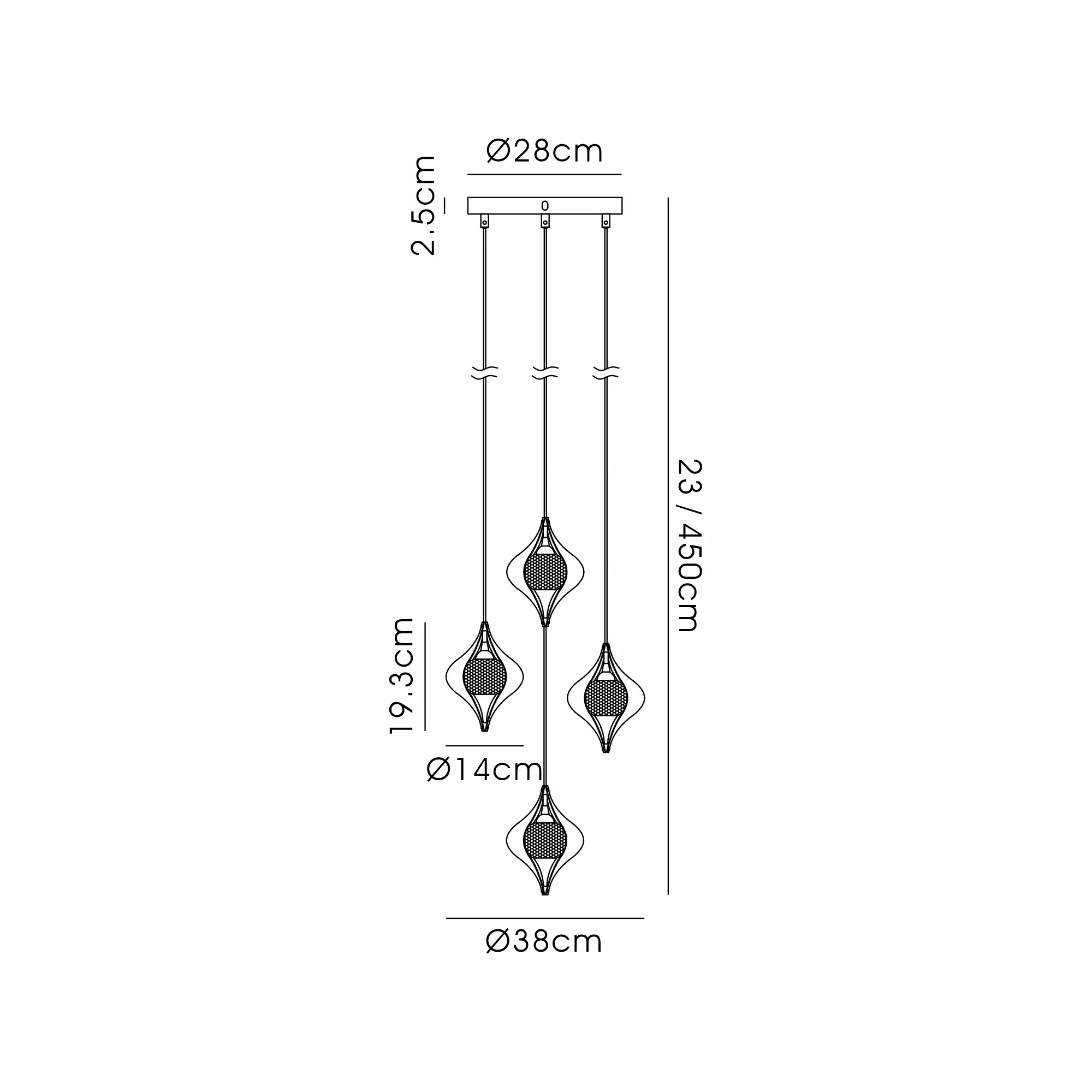 IL31853CH  Amano 34cm Round Pendant, 4 Light Adjustable G9, Polished Chrome/Crystal